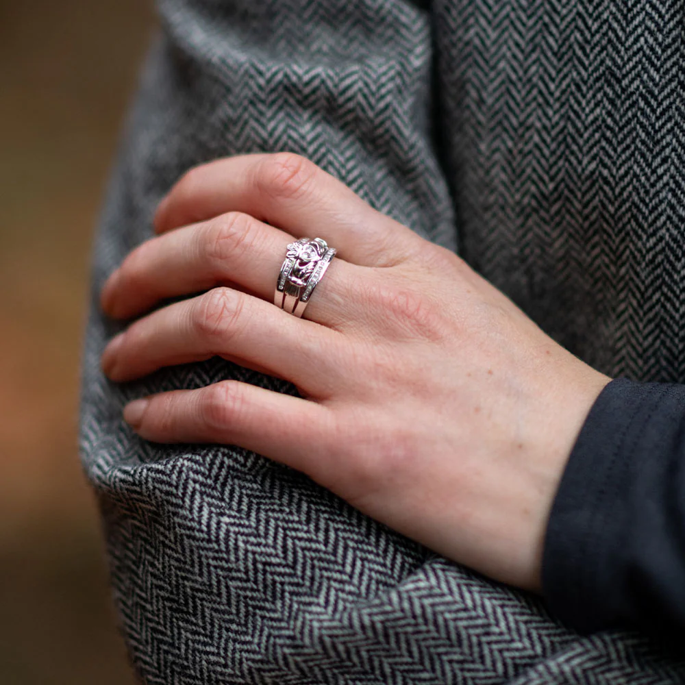 The Emigration Claddagh Ring, 14K White Gold - Image 3
