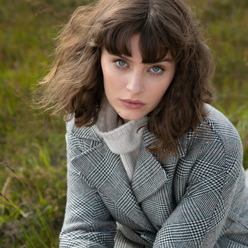 Black, White & Red Check Faye Double Breasted Mac Coat - Image 13