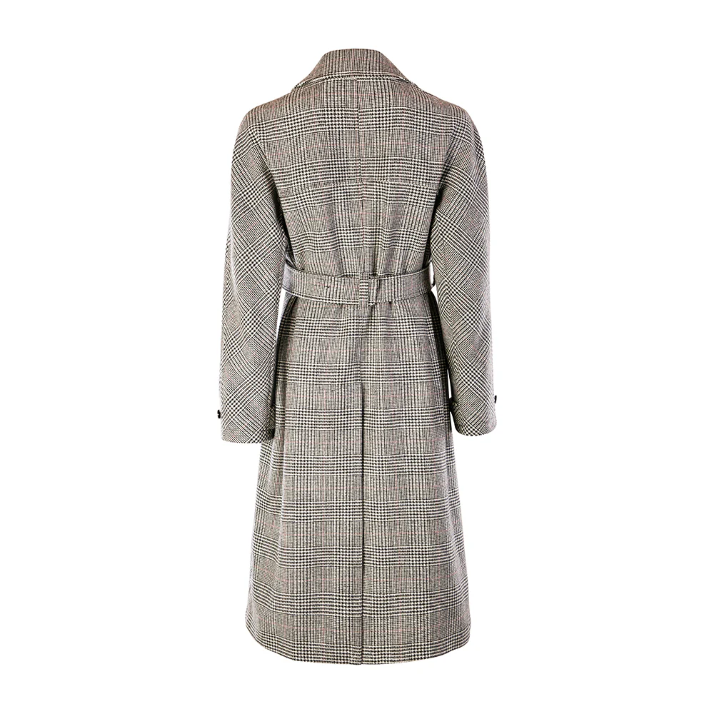 Black, White & Red Check Faye Double Breasted Mac Coat - Image 6