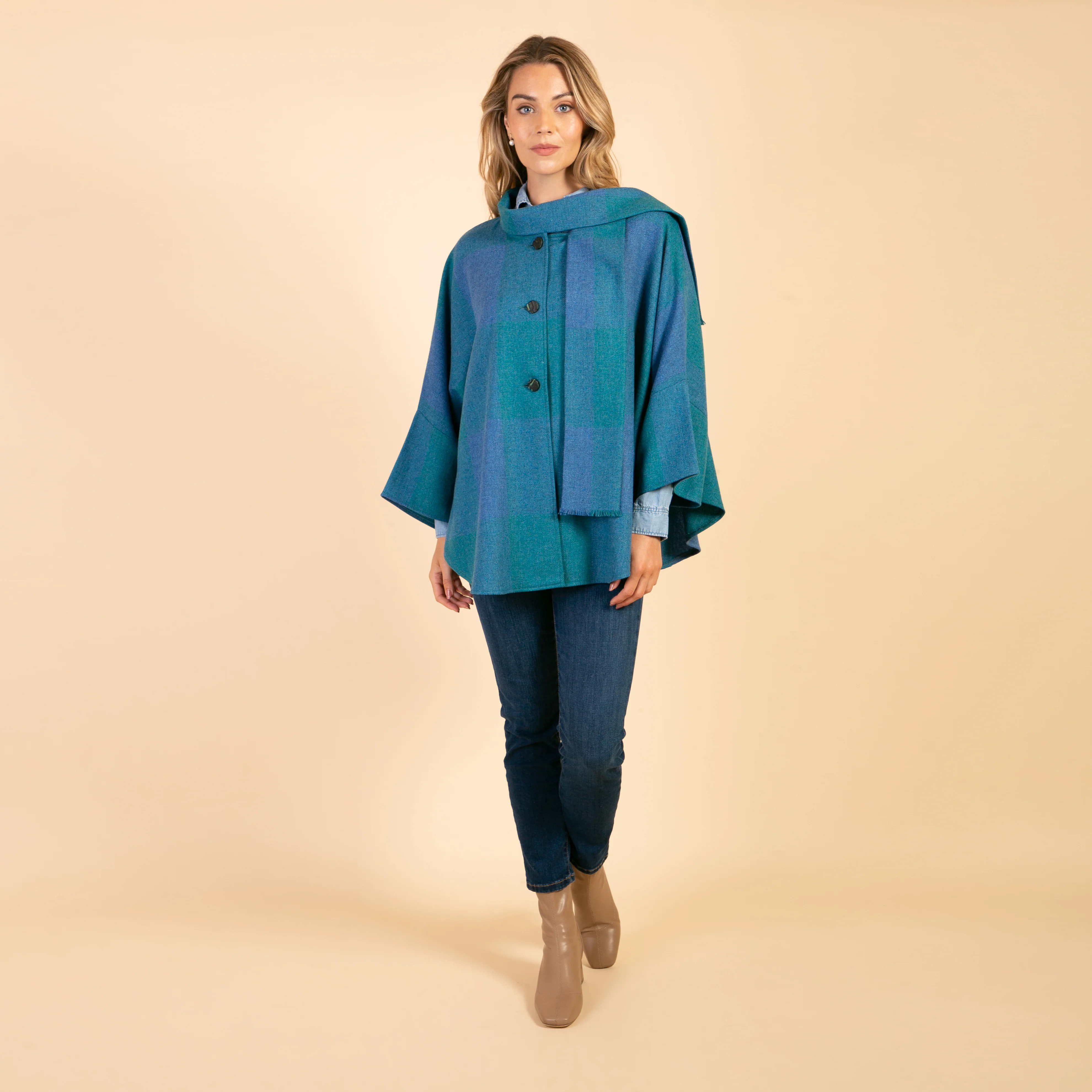 Trisha Cape, Blue & Green Square - Image 3