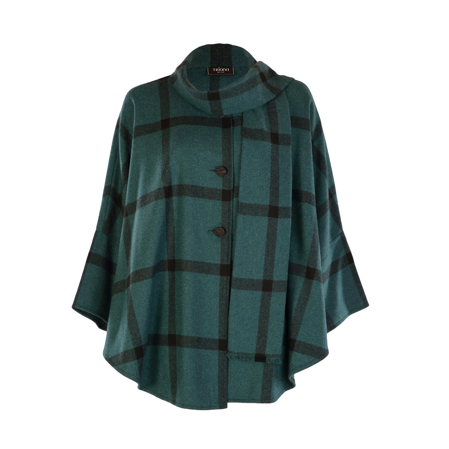 Trisha Cape, Teal & Black Windowpane - Image 5