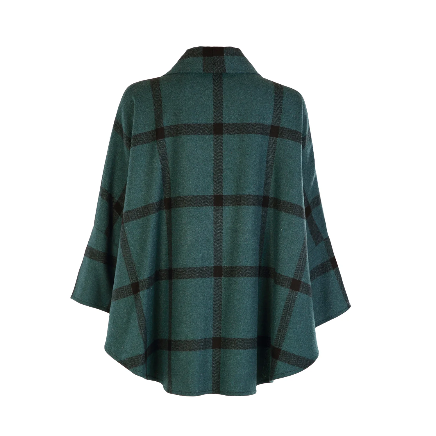 Trisha Cape, Teal & Black Windowpane - Image 7