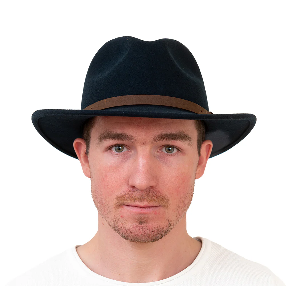 Navy Wool Felt Hat - Image 3